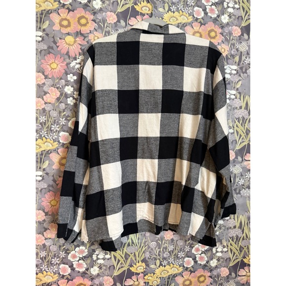 Old Navy Black White Buffalo Check Plaid Button Up Pajama Top Shirt Women's XXL - Picture 2 of 7